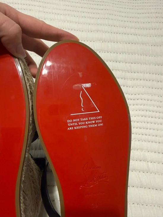 NWOT Christian Louboutin Wedge Espadrille Sandals with Ankle Strap - Picture 12 of 14